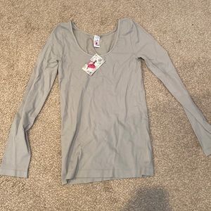 Grey nylon long sleeve top